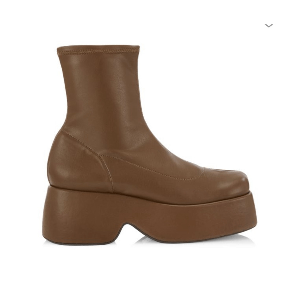 $545 Simon Miller Women's Brown Hustler Faux Leather Platform Boot Shoes Size 38